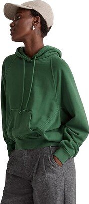 Terry Relaxed Raglan-Sleeve Sweatshirt (Varsity Green) Women's Clothing