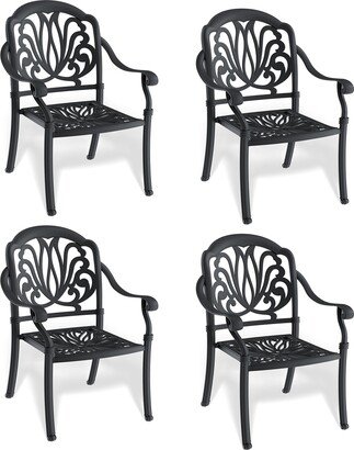 Stacking Patio Dining Armchair with Cushion In Random Colors-AE