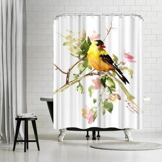 71 x 74 Shower Curtain, American Goldfinch Songbird by Suren Nersisyan