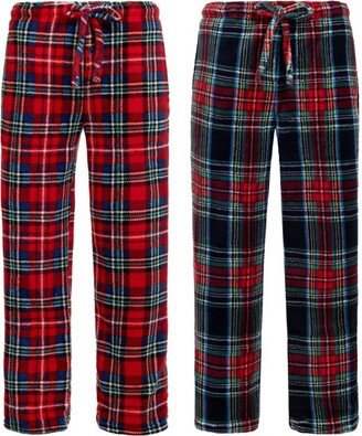 Alexander Del Rossa ADR Men's 2-Pack Flannel Plaids Fleece Pajama Pants, Lounge Bottoms, Pack 2 Size XL