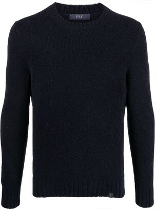 Fine-Knit Crew-Neck Sweatshirt-AA