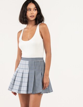 Spliced Plaid Skirt