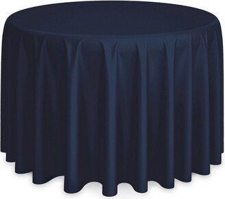 Lann's Linens Polyester Fabric Tablecloth for Wedding, Banquet, Restaurant - 108 Inch Round - Navy Blue