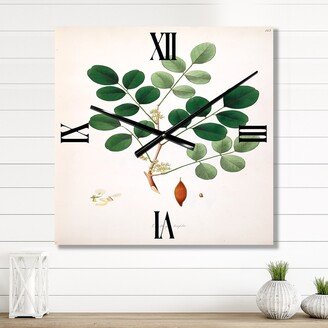 Designart 'Vintage Plant Life XI' Farmhouse Wall Clock Decor