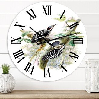 Designart 'Vintage Birds In The Wild V' Traditional wall clock