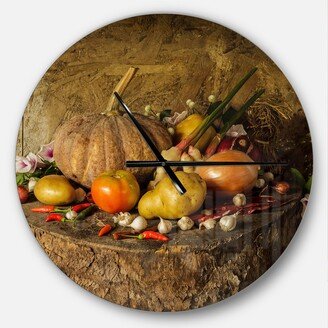 Designart Oversized Food Round Metal Wall Clock