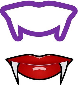 Vampire Lips Cookie Cutter - Fangs Halloween Cutters Polymer Clay Craft