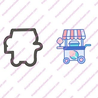 Cotton Candy Cart Cookie Cutter, Summer Cutter