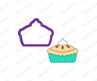 Pie With Whipped Cream Cookie Cutter - Thanksgiving Dessert Polymer Clay Cutters