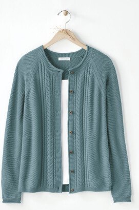 Women's Peaks Button Cardigan - Reef Teal - PS - Petite Size