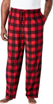 KingSize Men' Big & Tall Microfleece Pajama Pant - Tall - L, Red Buffalo Plaid Pajama Bottom