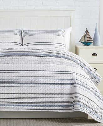 Southshore Stripe Quilt and Sham 3 Piece Set, Full or Queen