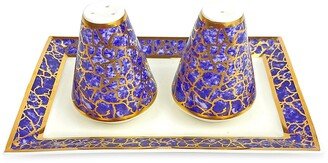 Amalfi Blue Salt & Pepper Shakers & Tray