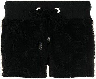 Monogram drawstring shorts-AA