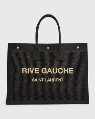 Noe Rive Gauche Raffia/Canvas Tote Bag