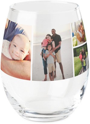 Stemless Wine Glasses: Gallery Of Six Printed Wine Glass, Printed Wine, Set Of 1, Multicolor