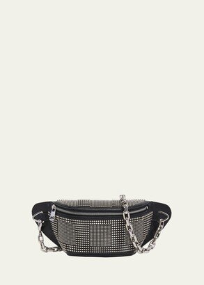 Men's Biker Leather Studded Crossbody Bag