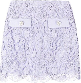 Lace-Overlay Miniskirt