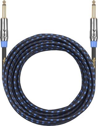 Clef Audio Labs Instrument Guitar Cable, 20ft - 1/4 inch TS Straight to Straight Electric bass Guitar AMP Cord Blue Braided Jacket