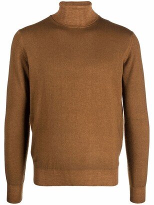 Roll-Neck Rib-Trimmed Jumper-AC