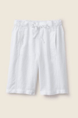 Women's Linen Cross-Dyed Shorts - White - 4P - Petite Size