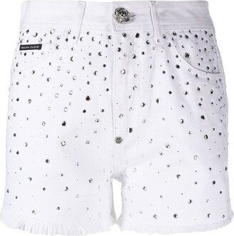 Logo-Patch Crystal-Embellished Shorts