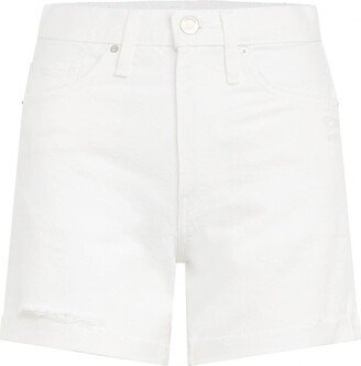 Devon High Rise Boyfriend Short With Cuff In White