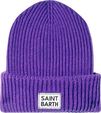 Woman Purple Knit Beanie