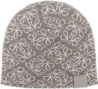 All Over Anagram Beanie in Grey