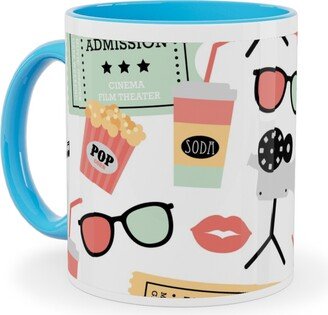 Mugs: Let's Go See A Movie - Multicolor Ceramic Mug, Light Blue, 11Oz, Multicolor