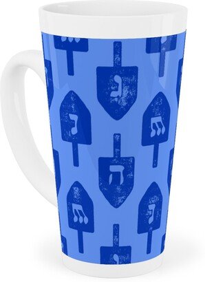 Mugs: Dreidel - Blue Tall Latte Mug, 17Oz, Blue