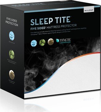 5-sided Omniphase Cooling Fitted Mattress Protector by Sleep Tite - White