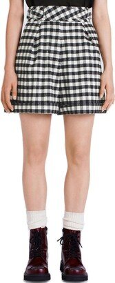 Gingham High-Waist Shorts