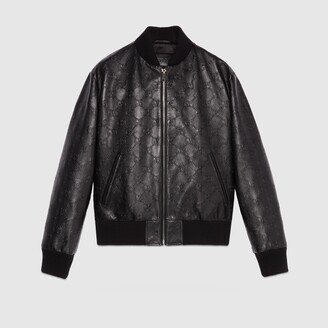 GG leather bomber jacket