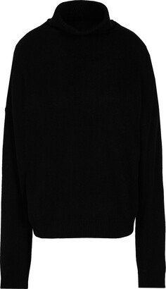 Knit Relaxed Fit Roll-neck Turtleneck Black