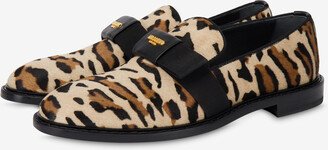 Leopard Print Pony Hair Loafers