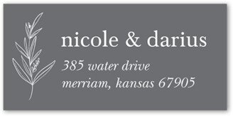 Wedding Address Labels: Sweet Leaf Wedding Address Label, Grey, Address Label, Matte