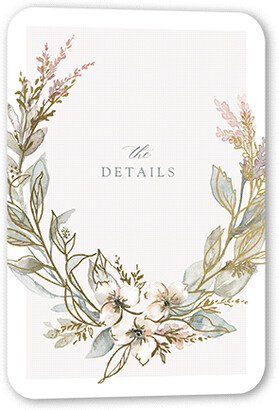 Enclosure Cards: Watercolor Divide Wedding Enclosure Card, Green, Gold Foil, Signature Smooth Cardstock, Rounded