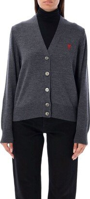 Paris Logo Embroidered V-Neck Cardigan