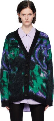 Green Graphic Cardigan