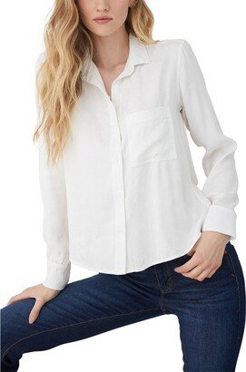 Flowy Hem Pocket Button Down Shirt