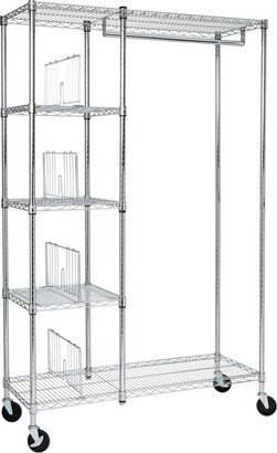 Garment Bar and Shelves with Rolling Closet