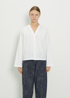 V-Neck Cotton Poplin Shirt