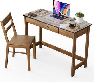 Kids Desk & Chair Set Study Table Writing Workstation w/ Drawer