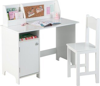 Kids Desk and Chair Set Study Writing Workstation with - 35'' x 18'' x 34''