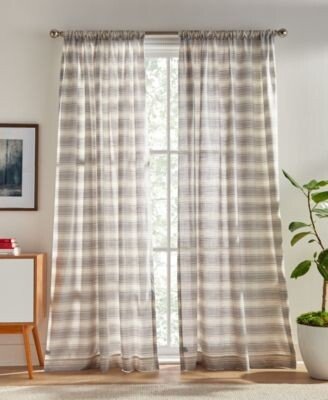 Whelan Stripe Pole Top Dusty 2 Piece Curtain Panel Collection