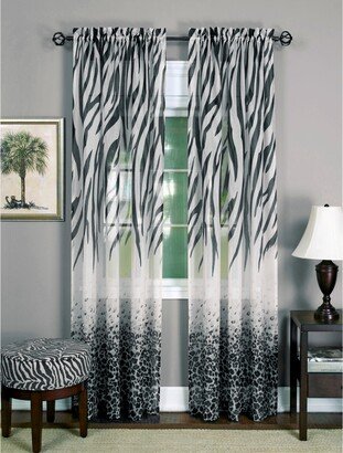 Kenya Window Curtain Panel, 50x84 - Black/multi