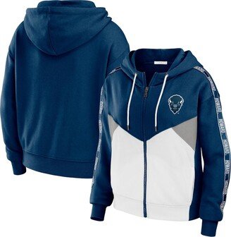 Women's Wear by Erin Andrews Navy Howard Bison Colorblock Full-Zip Hoodie Jacket