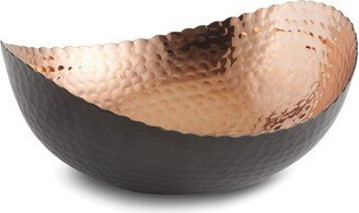 Curata Small Black Finish with Copper-Tone Interior Hammered Eclipse Bowl