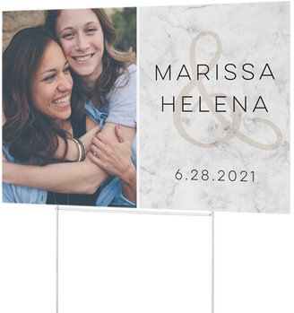 Yard Signs: Marble Celebration Photo Yard Sign, Gray